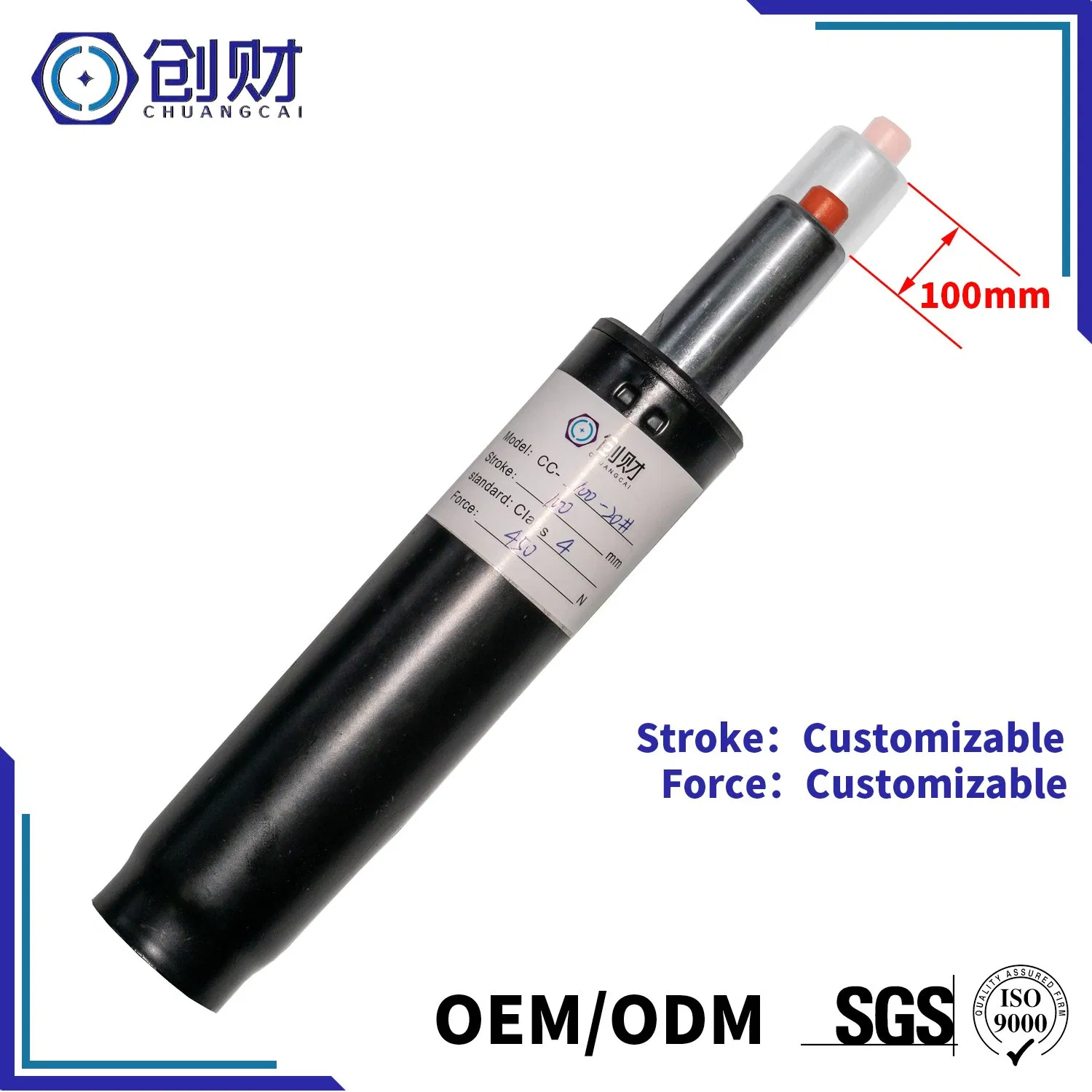 BIFMA Standard Black Chromed Gas Lift Spring for Office Chair Gaslift