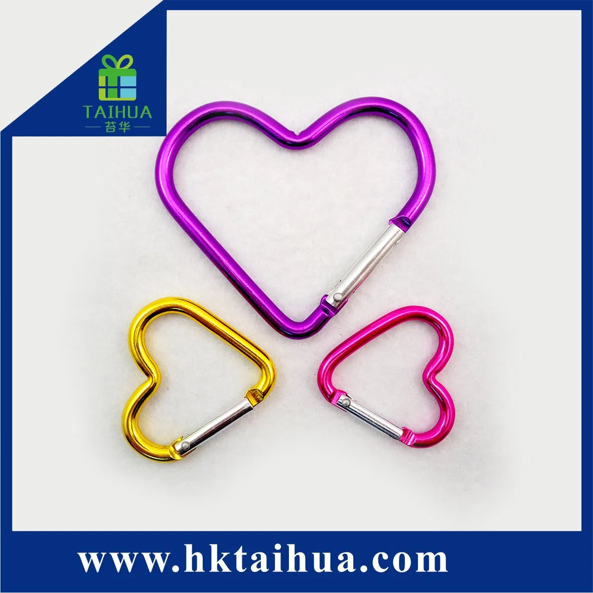 Customized Heart-Shaped Aluminum Locking Carabiner