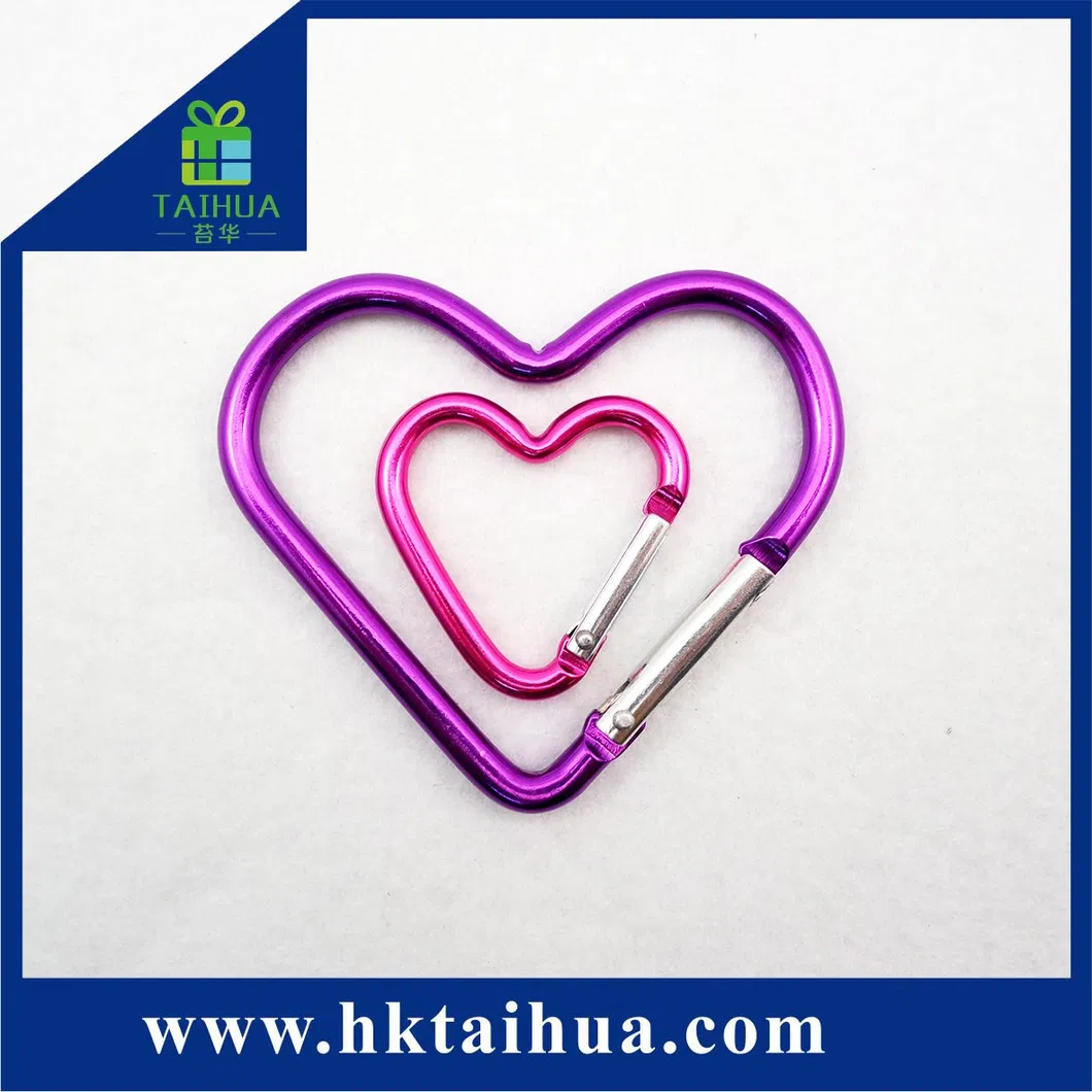 Customized Heart-Shaped Aluminum Locking Carabiner