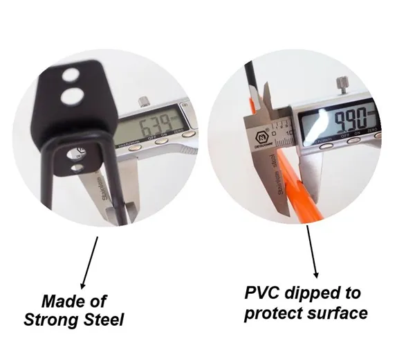 Heavy Duty Wave Hook for Long Handle Tools and Equipment Storage Utility Hanger