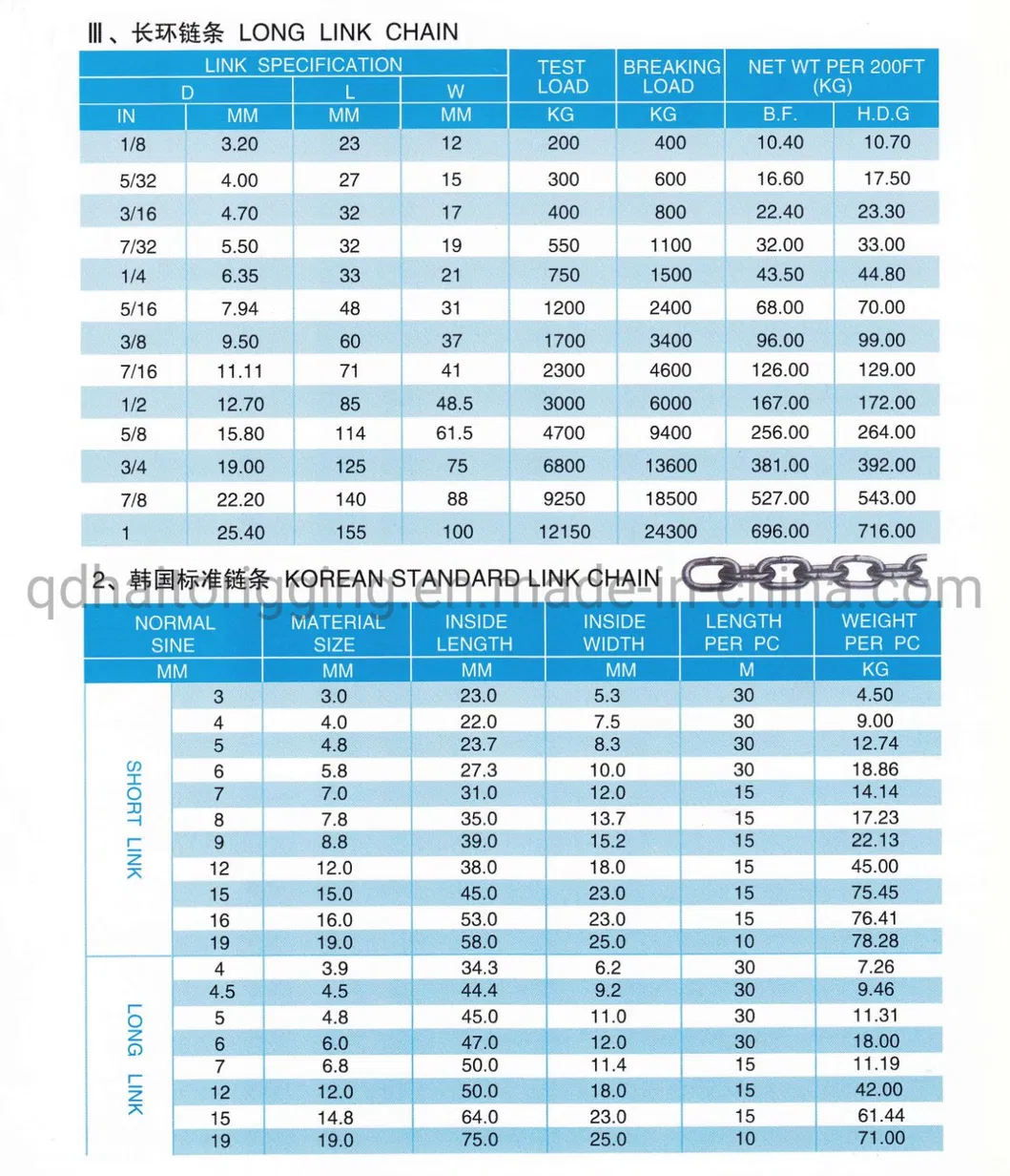 High Grade Link Chain with Ce Certification (G30, G43, G80)