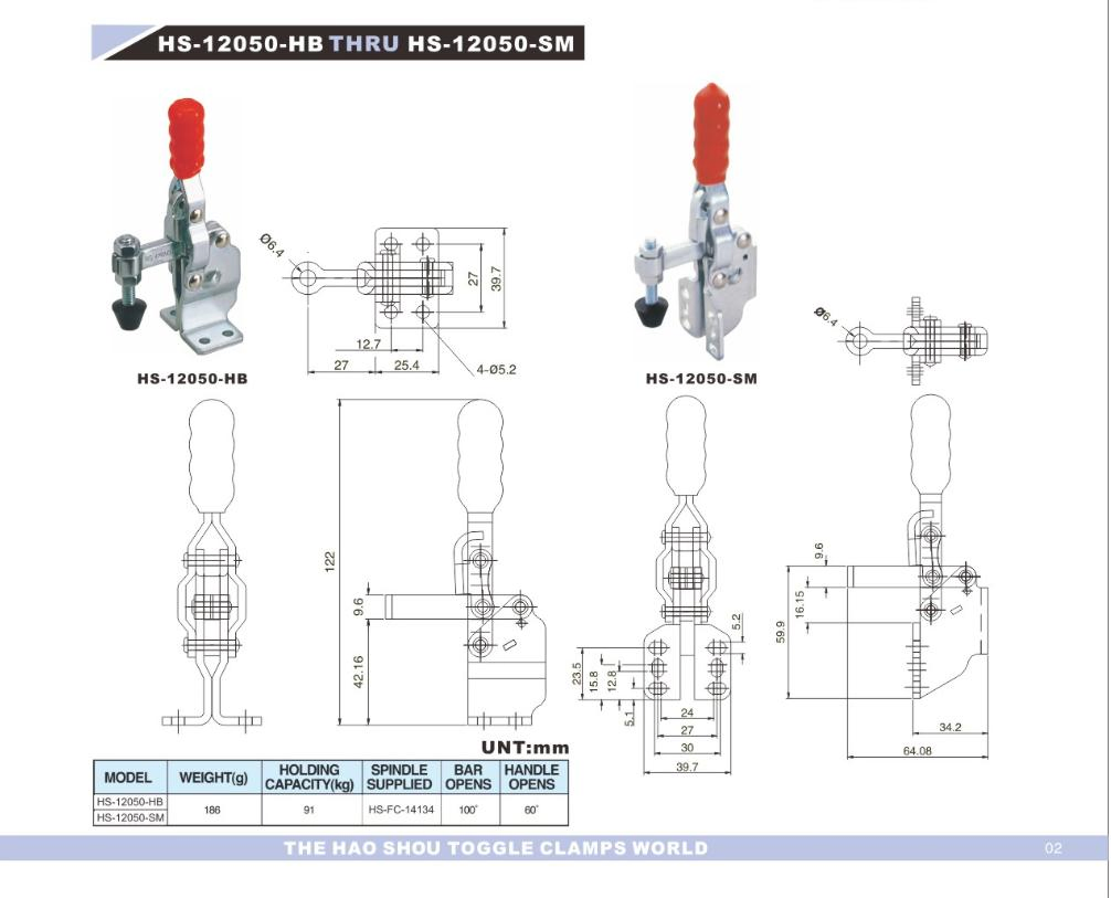 HS- 12050 -Hb Toggle Clamps Horizontal Handle Toggle Clamp