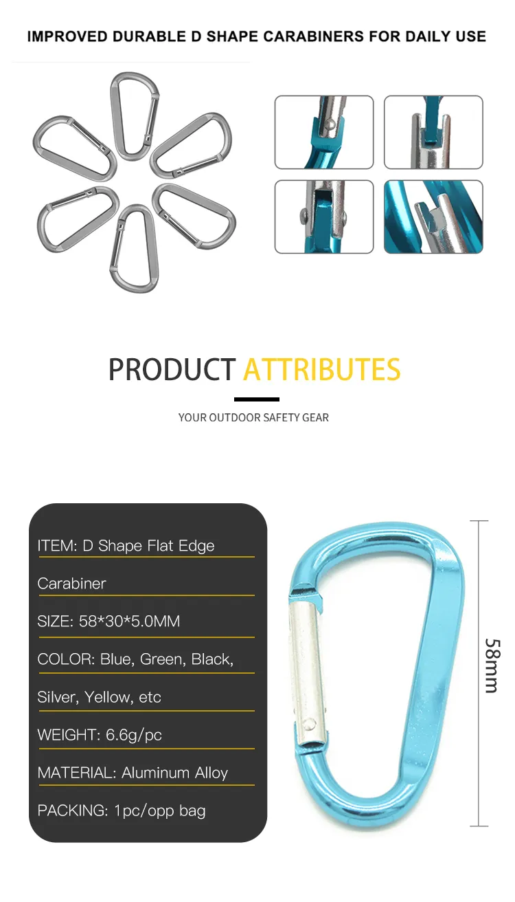 Small MOQ Promotional Hook Carabiner Aluminum Carabiner