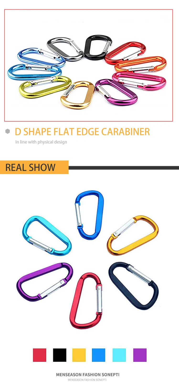 Small MOQ Promotional Hook Carabiner Aluminum Carabiner