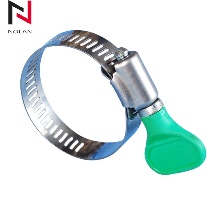 Stainless Steel DIN 3017 German Type Hose Clamp with Plastic Handle/Thumb Screw Garden Hose Clamp/Wing Nut W1/W2 201 Stainless Steel