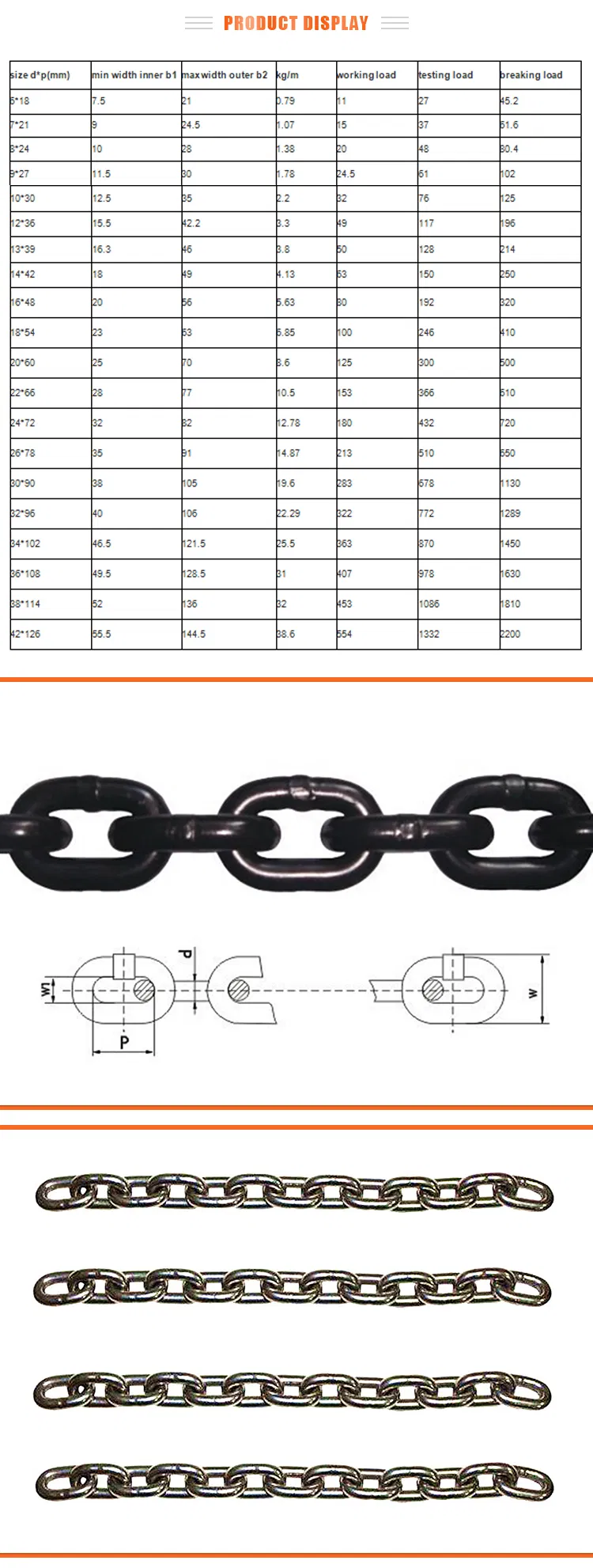 Standard G80 Weld Chain Lifting Chain Sling
