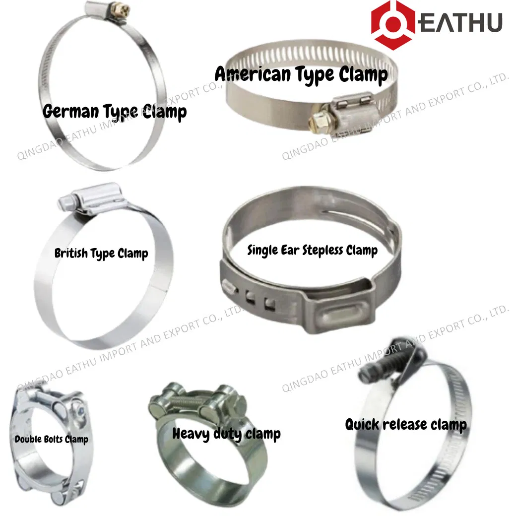 W1 Zinc Plated Steel/W2 W4 Stainless Steel Preforated American Type Hose Pipe Clamp